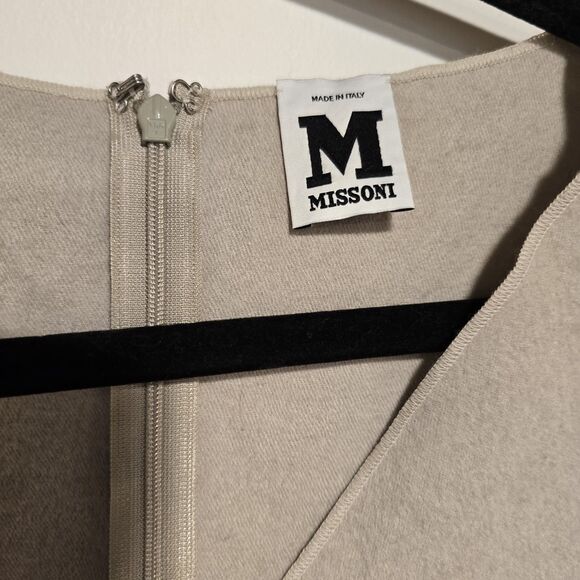 Missoni Top Wool Blend Made In Italy Tan Short Sleeve Small/Medium Designer Prep - Picture 10 of 12